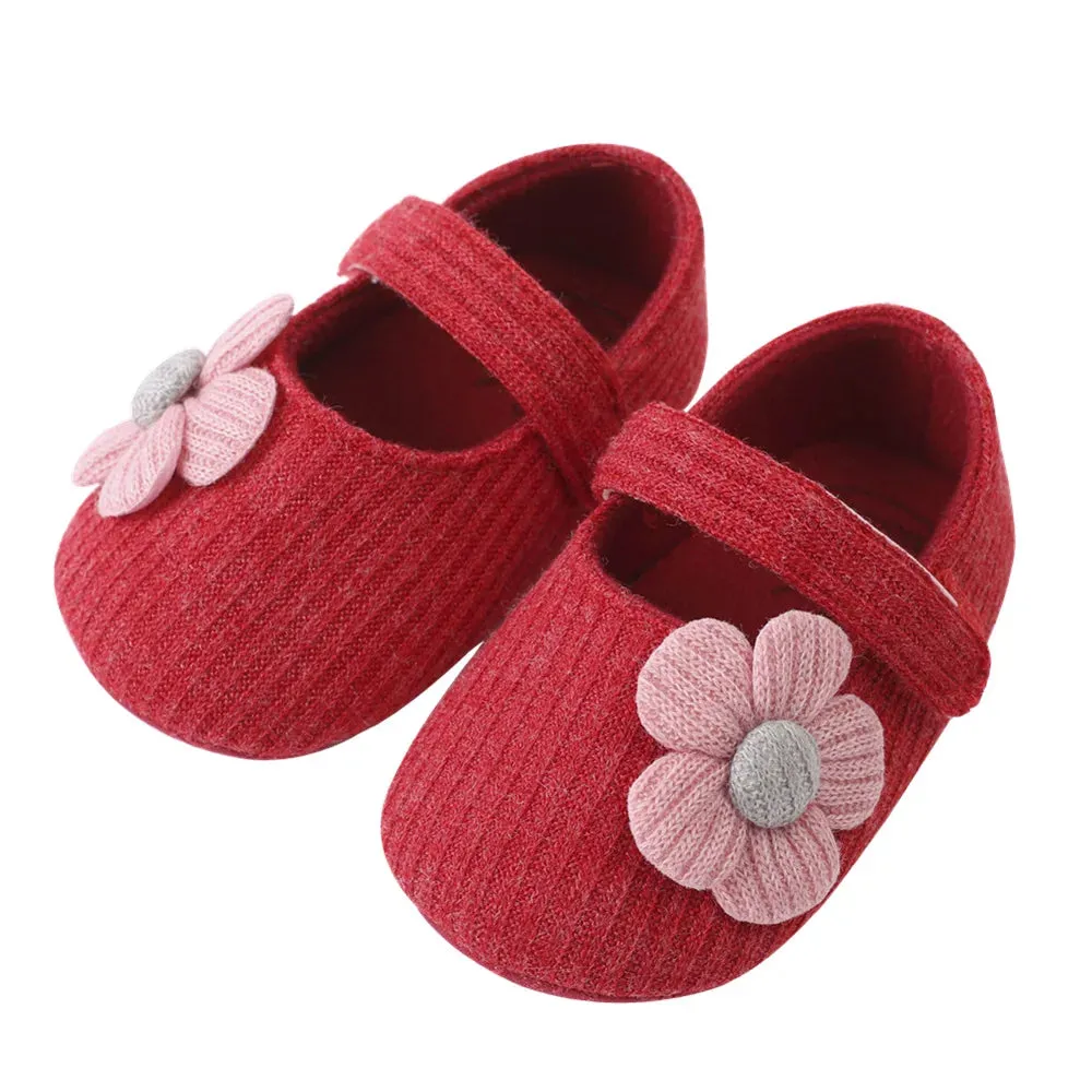 0-18M Baby Girls Cotton Shoes Retro Spring Autumn Toddlers Prewalkers Cotton Shoes Infant Soft Bottom First Walkers