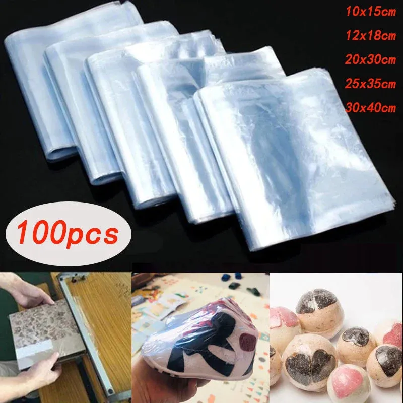 10/100 pcs Heat shrinkable film baby shoe bag transparent sealing film dustproof anti-oxidation hot shrink film home storage bag