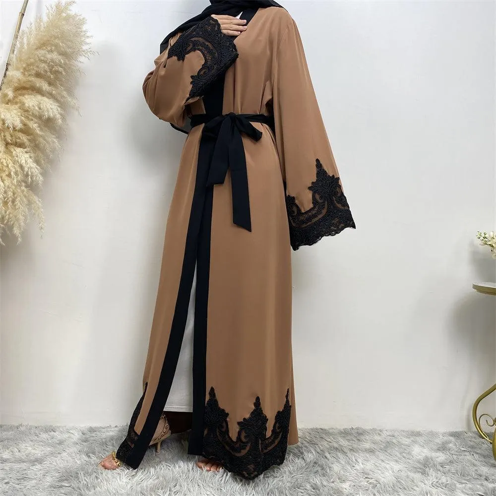 1545#New Arrivals Arab Fashion Printed Lantern Sleeve Cardigan Robe Muslim Abaya