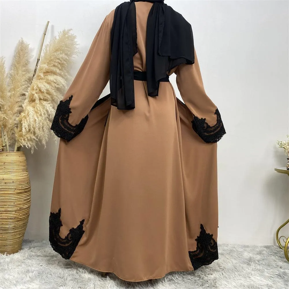 1545#New Arrivals Arab Fashion Printed Lantern Sleeve Cardigan Robe Muslim Abaya