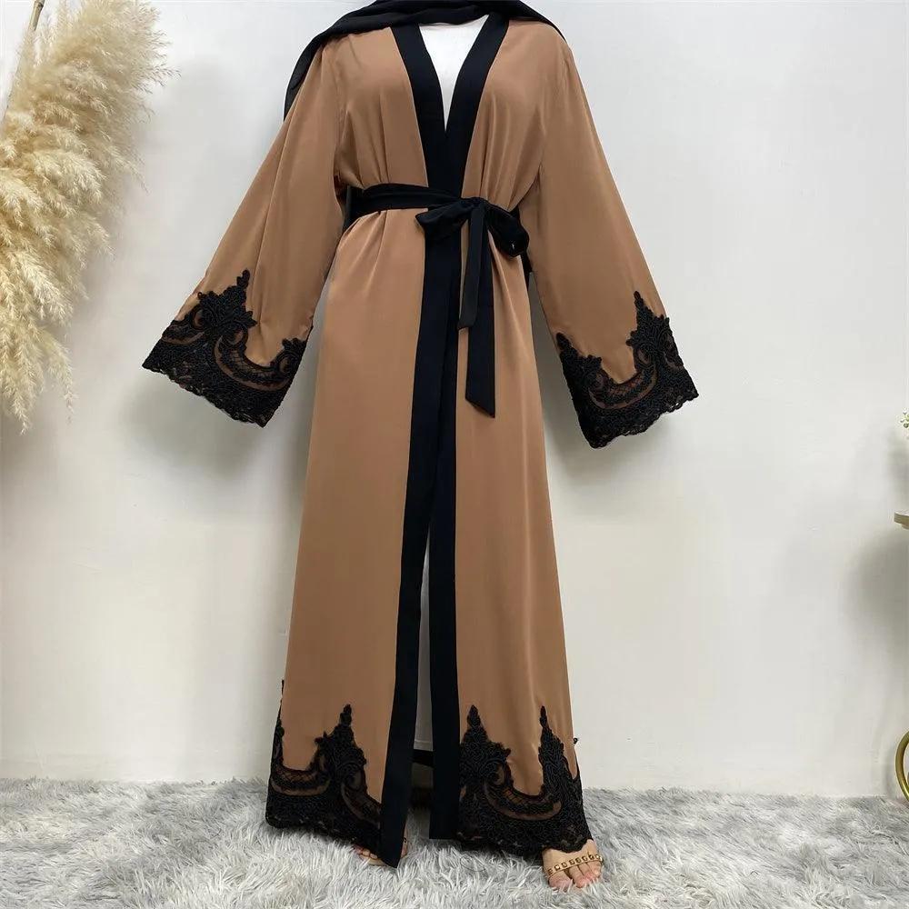 1545#New Arrivals Arab Fashion Printed Lantern Sleeve Cardigan Robe Muslim Abaya