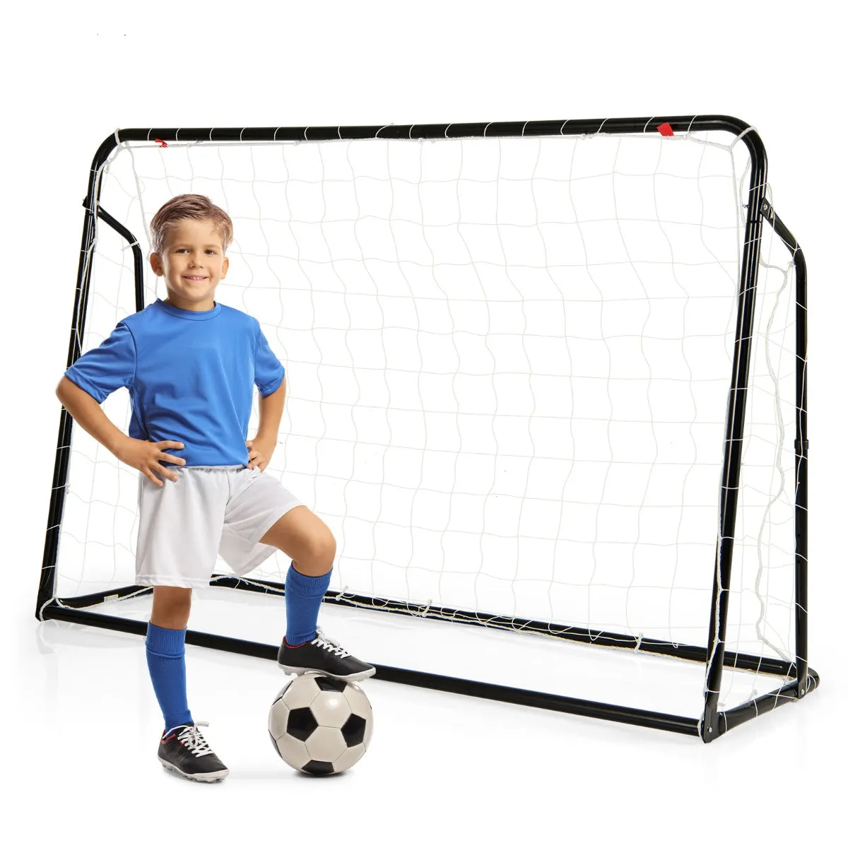 2-in-1 Kids Soccer Rebounder and Soccer Goal for Kids Aged 6  Years Old-Black