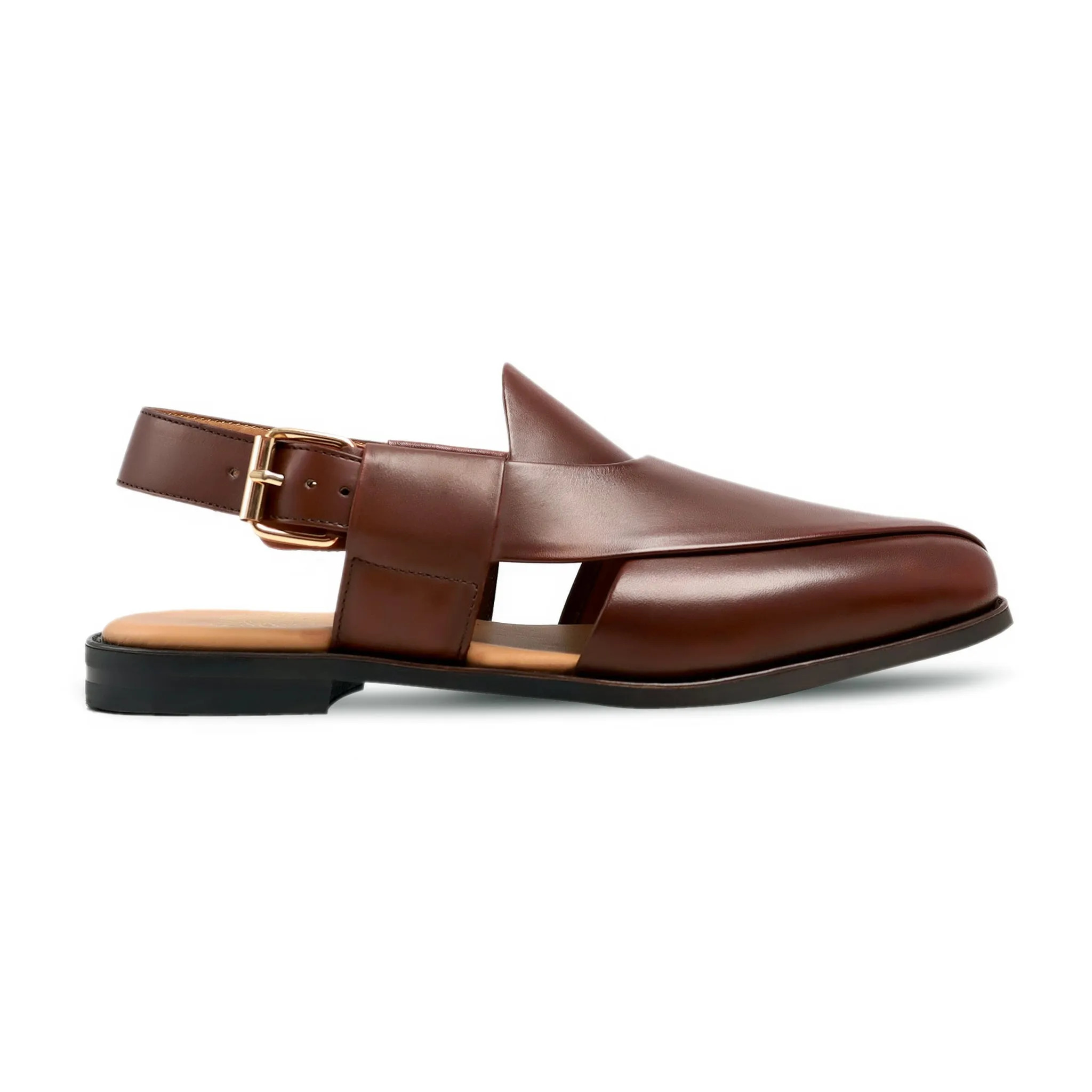 Andru - Men's Brown Calf Leather Sandal