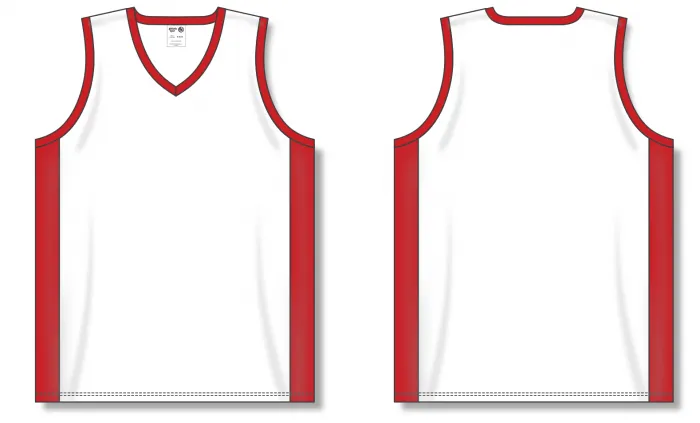 Athletic Knit (AK) B2115L-209 Ladies White/Red Pro Basketball Jersey