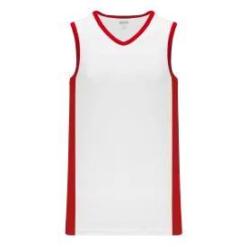 Athletic Knit (AK) B2115L-209 Ladies White/Red Pro Basketball Jersey