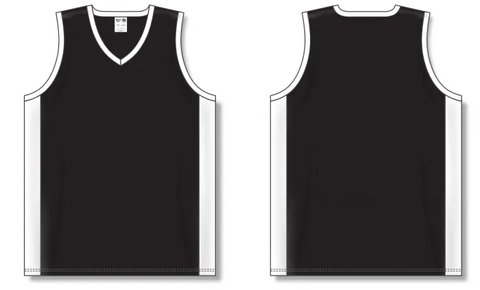 Athletic Knit (AK) B2115M-221 Mens Black/White Pro Basketball Jersey