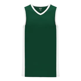 Athletic Knit (AK) B2115M-260 Mens Dark Green/White Pro Basketball Jersey