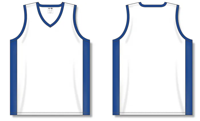 Athletic Knit (AK) B2115Y-207 Youth White/Royal Blue Pro Basketball Jersey