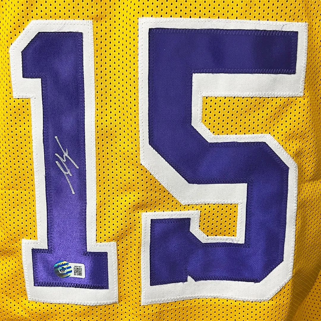 Austin Reaves Signed Los Angeles Yellow Basketball Jersey (Beckett)