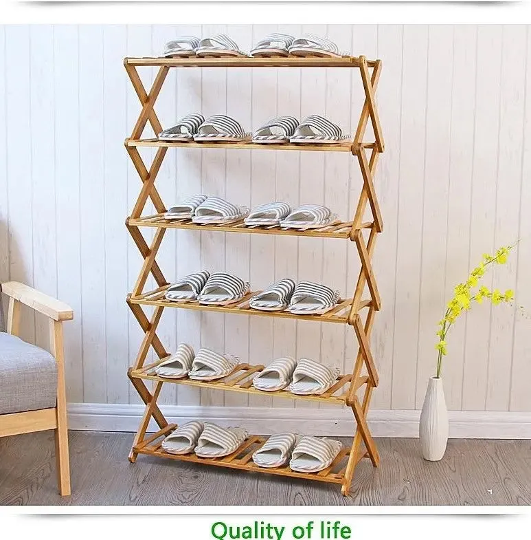 Bamboo Folding Ladder Shelf Book Plant Shelf Multiple Use Strong Elegant