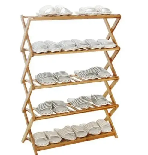 Bamboo Folding Ladder Shelf Book Plant Shelf Multiple Use Strong Elegant