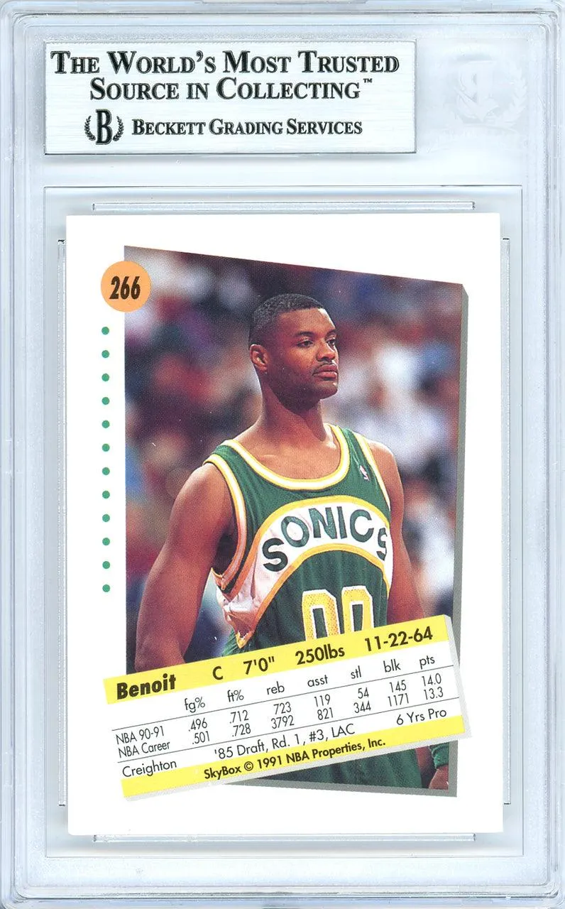 Benoit Benjamin Autographed 1991-92 Skybox Card #266 Seattle Super Sonics Beckett BAS #10739412