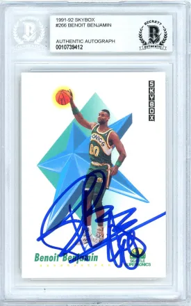 Benoit Benjamin Autographed 1991-92 Skybox Card #266 Seattle Super Sonics Beckett BAS #10739412