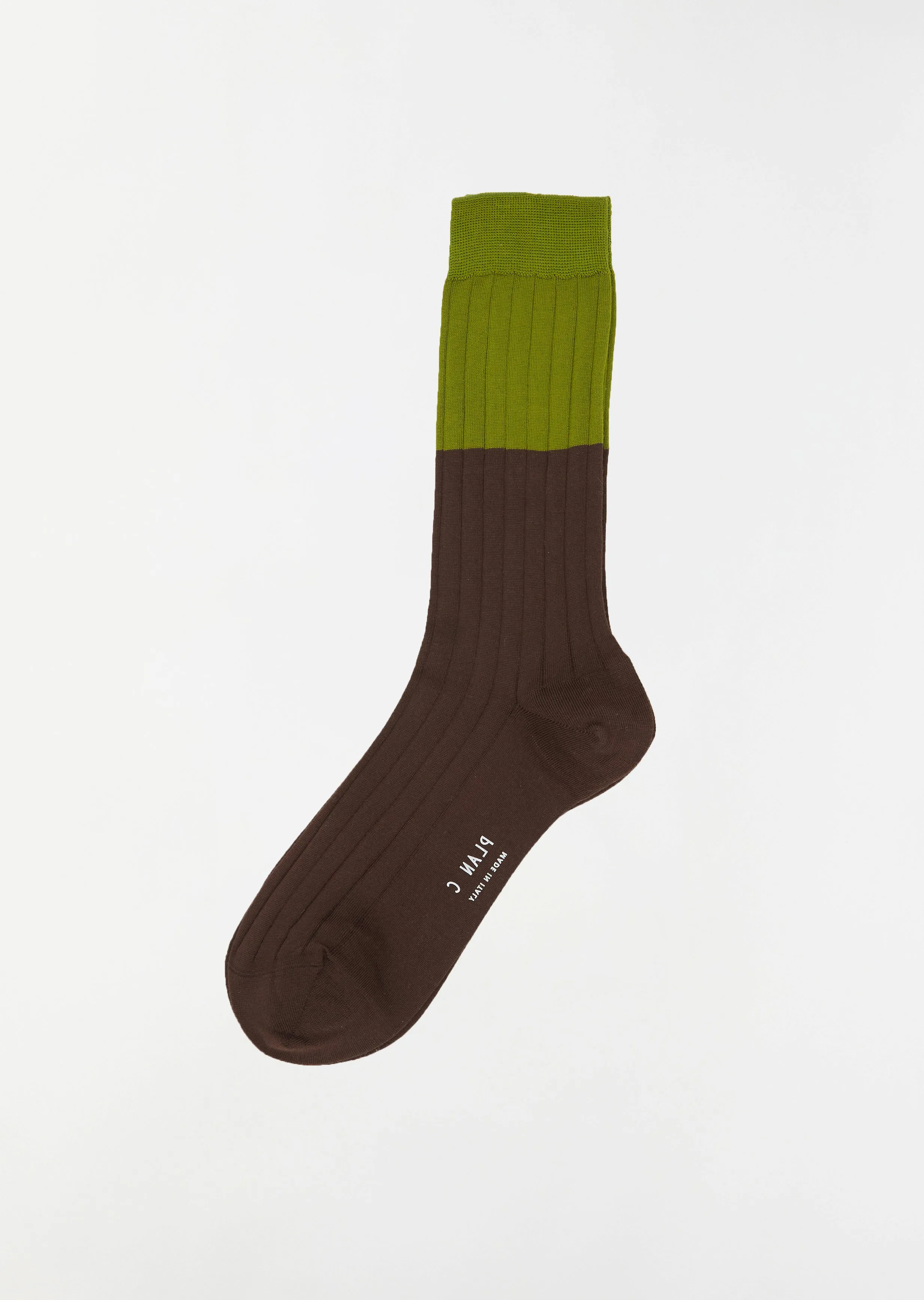 Bi-Color Short Socks — Pistacchio/Chestnut