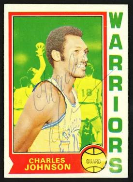 Charles Johnson Autographed 1974-75 Topps Card #14 Golden State Warriors SKU #150056