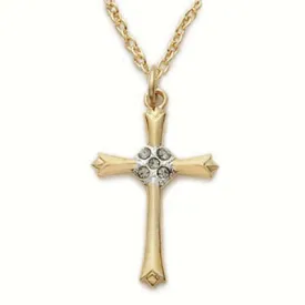 Gold over Sterling Silver Cross Boxed - J9235