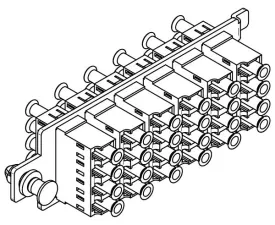 High Density Fiber Adapter Panel, Single Mode, 6 LC/UPC Quad Couplers