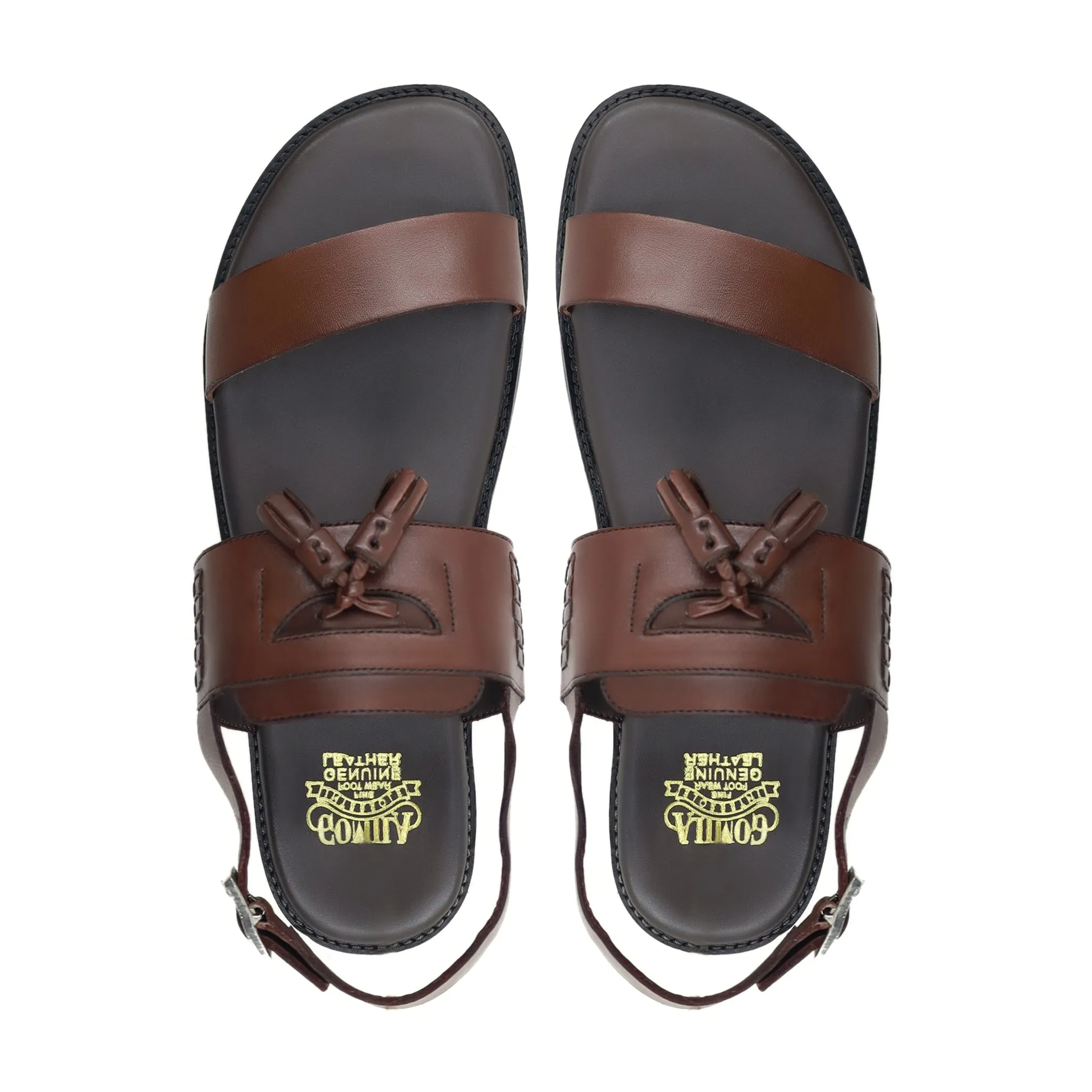 Kakeru - Men's Dark Brown Calf Leather Sandal