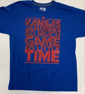 Kansas Jayhawks "So Much Game So Little Time" Adult Adidas Blue Shirt (XL)