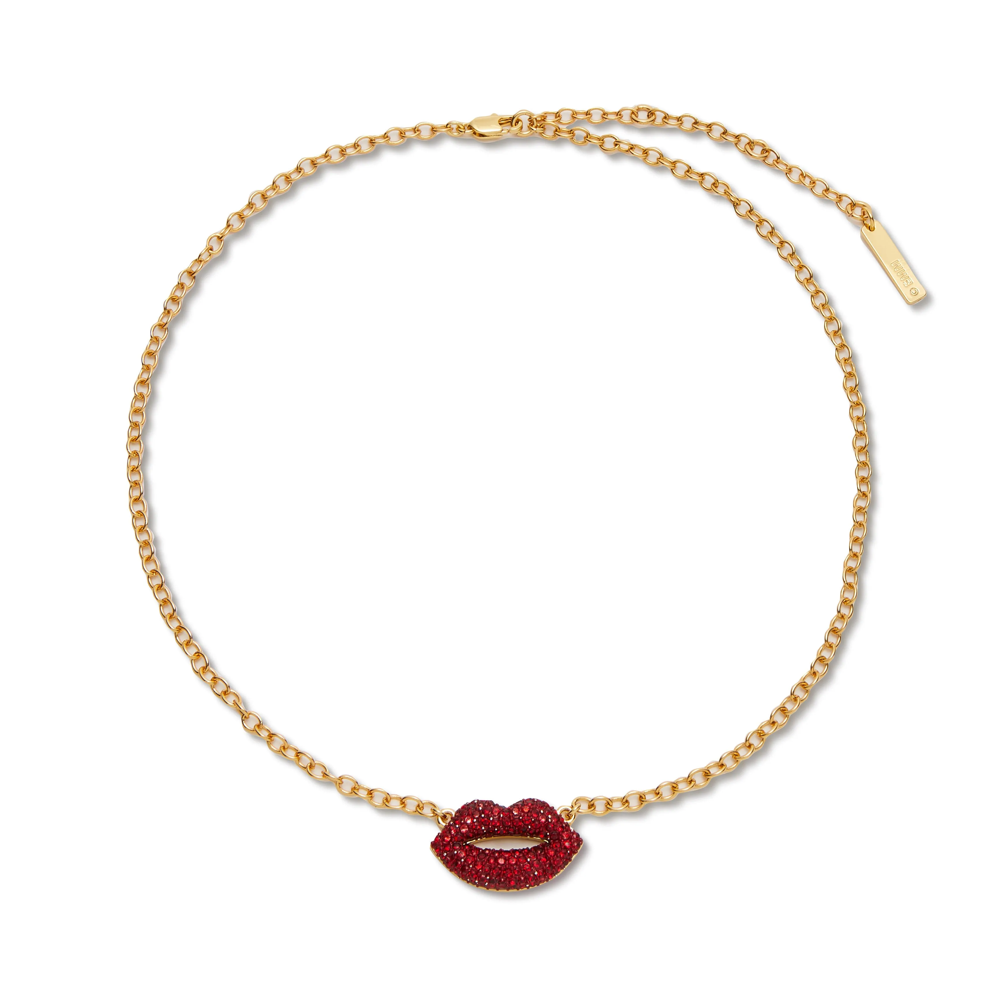 LIPSTICK RED LELE SADOUGHI X MARILYN MONROE PAVE KISS NECKLACE