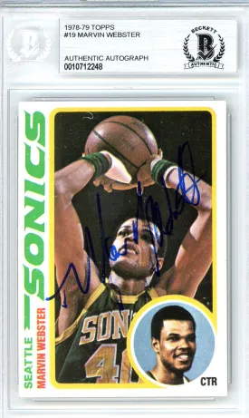 Marvin Webster Autographed 1978-79 Topps Card #19 Seattle Supersonics Beckett BAS #10712248