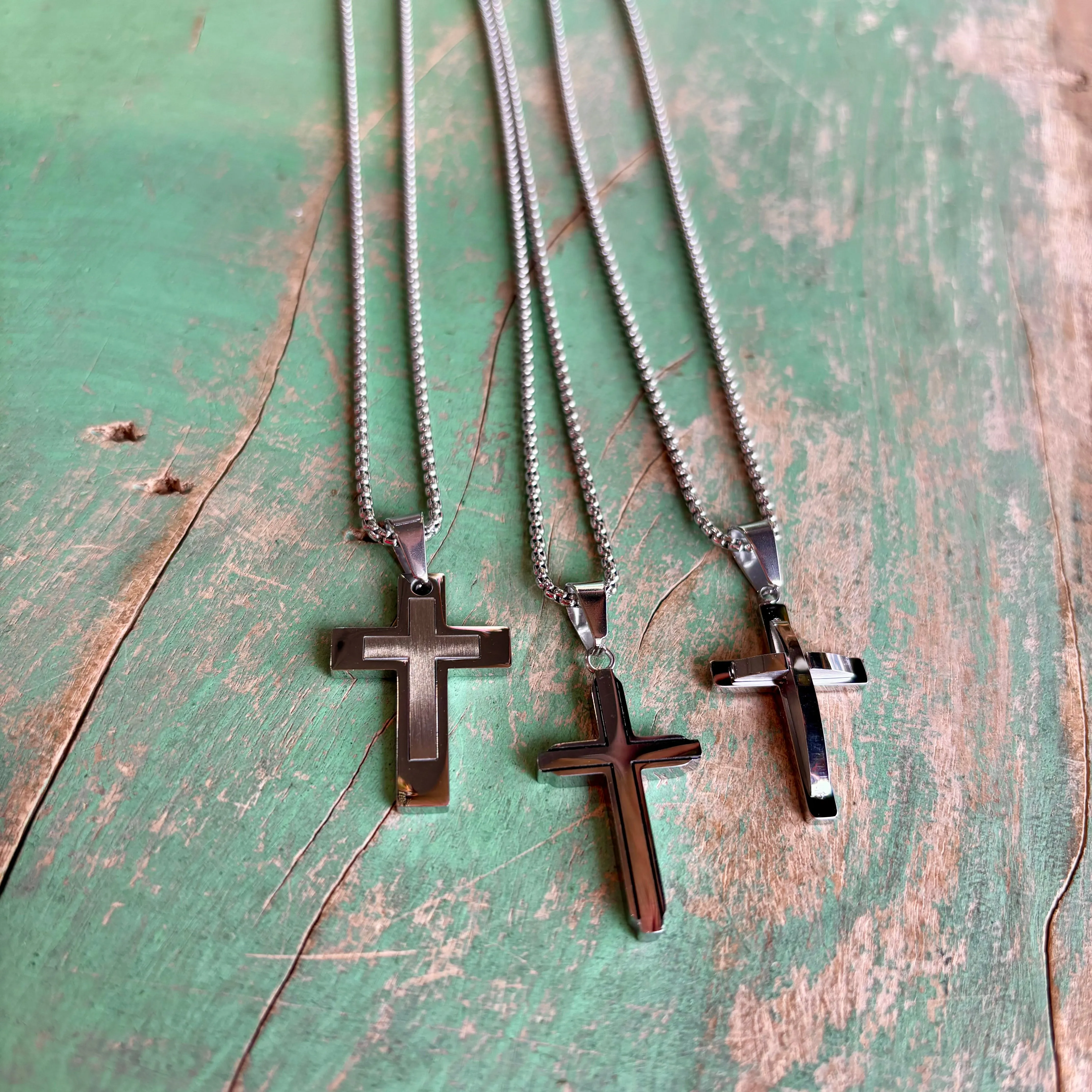 Medium Cross Stainless Steel Necklace