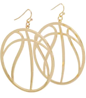 Metal Basketball Earrings