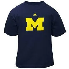 Michigan Wolverines Adult Adidas Navy Logo Go-To Tee