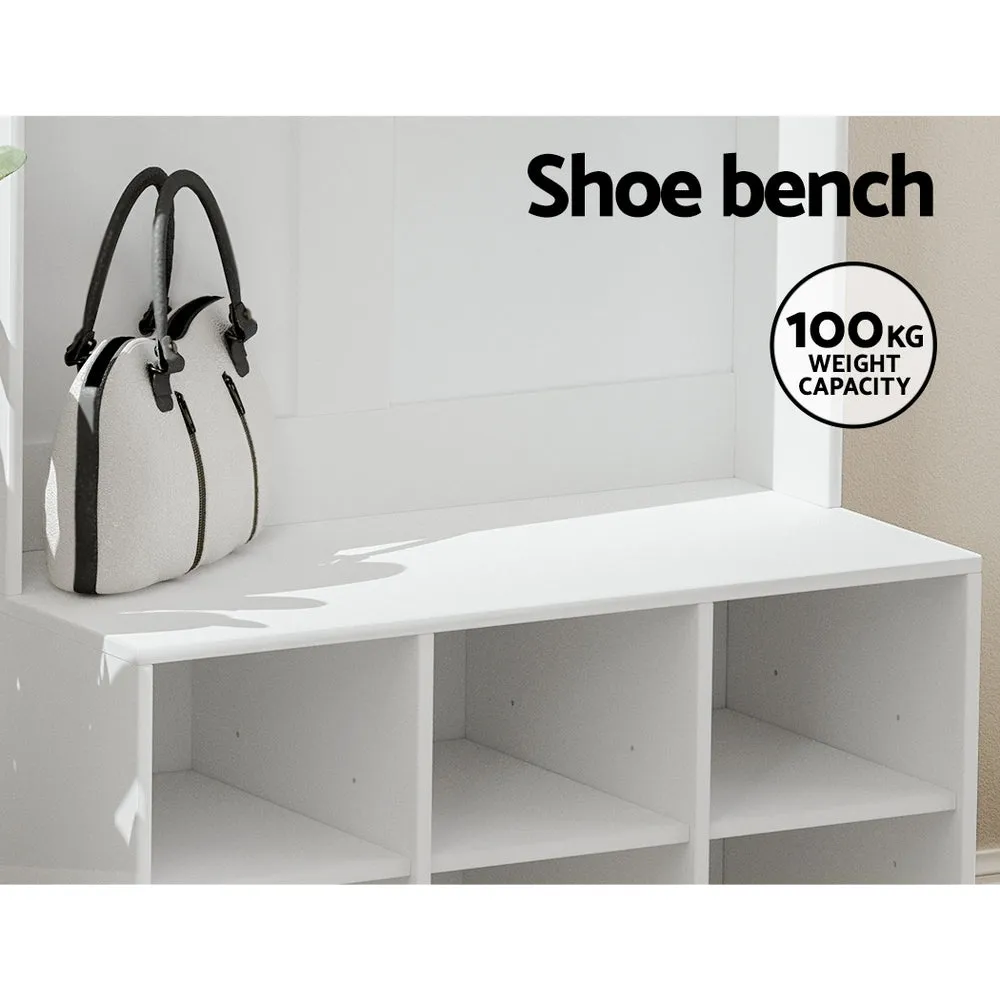 Multi-functional Shoe Cabinet Hall Tree with Bench, Hooks - Artiss