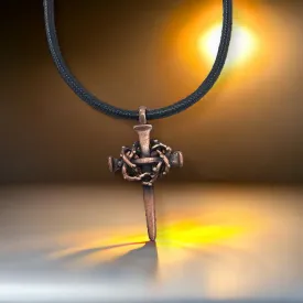 Nail Crown Cross Necklace Copper