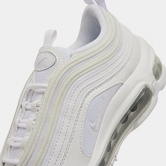 Nike Kid's Air Max 97 Casual Shoes - White / Metallic Silver