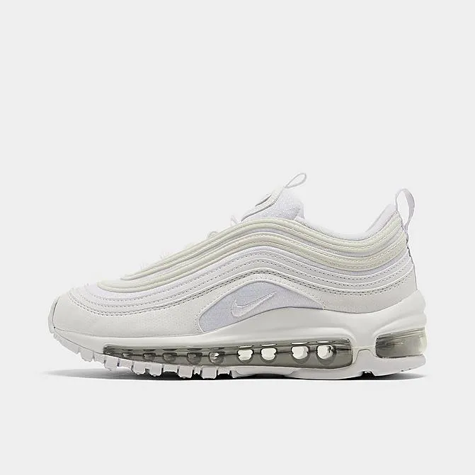 Nike Kid's Air Max 97 Casual Shoes - White / Metallic Silver