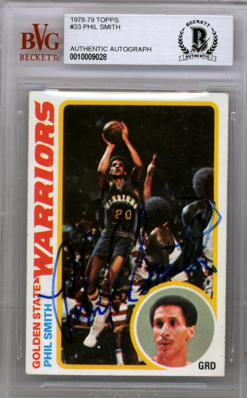 Phil Smith Autographed 1978 Topps Card #33 Golden State Warriors Beckett BAS #10009028