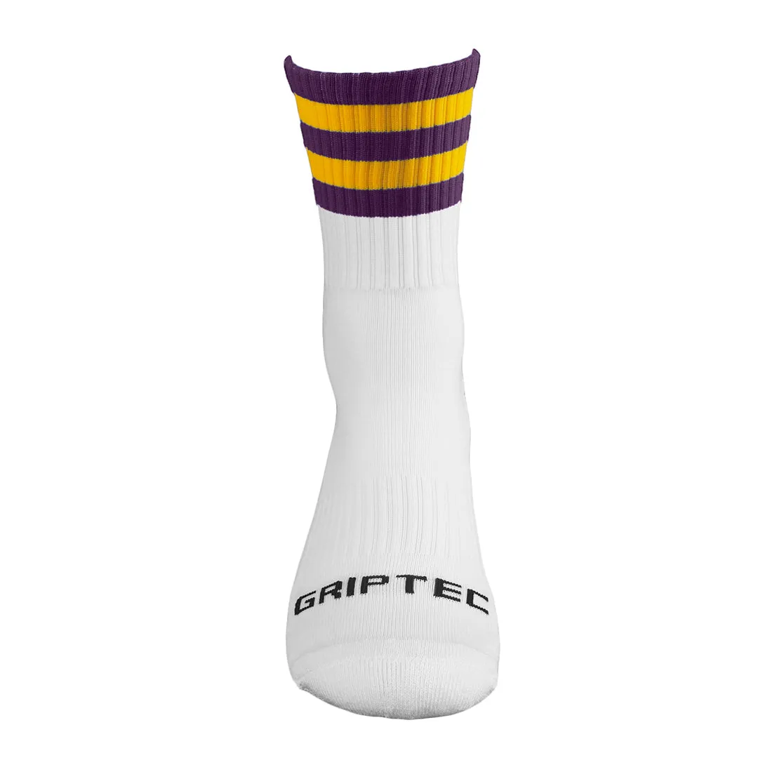 Purple and Yellow Grip Socks