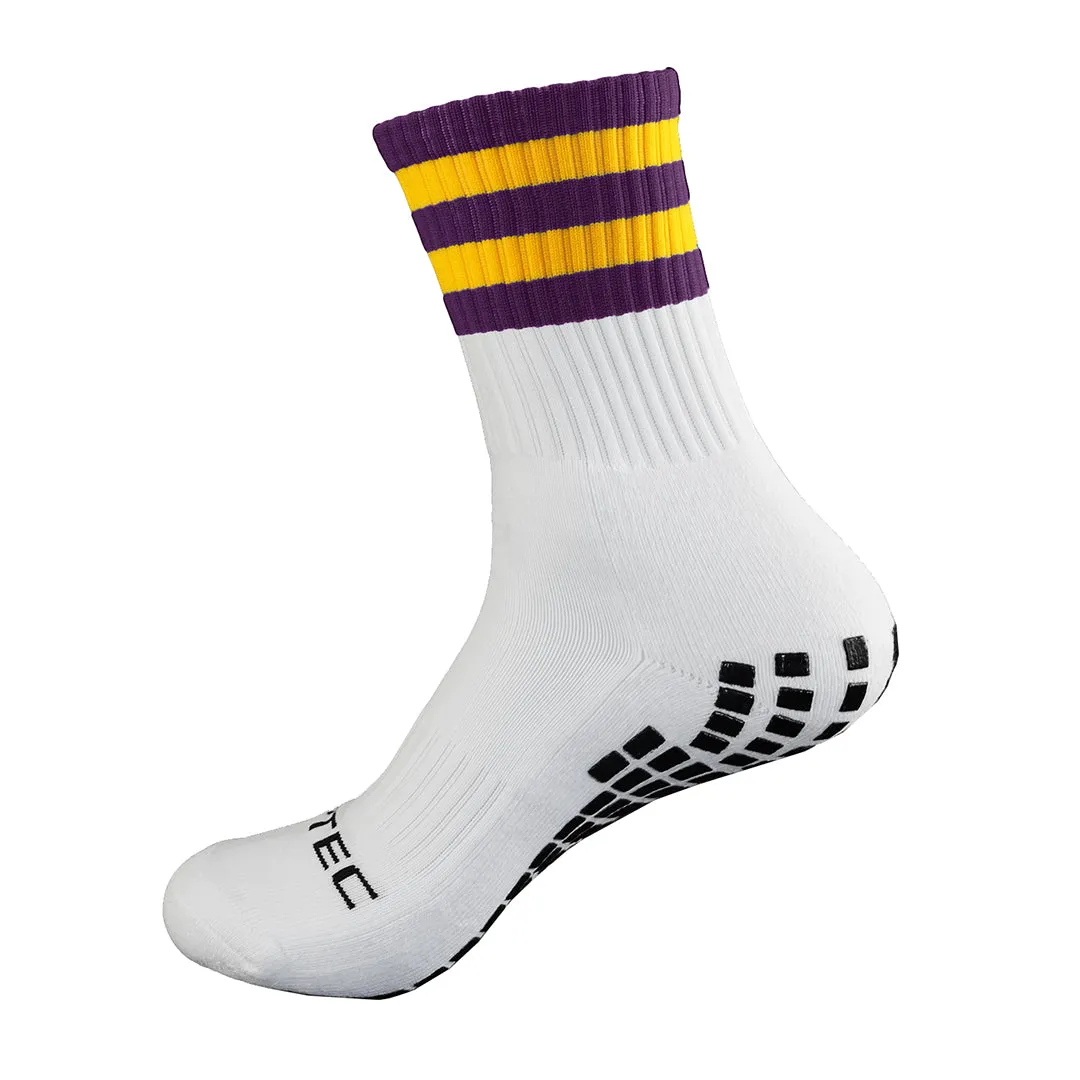 Purple and Yellow Grip Socks