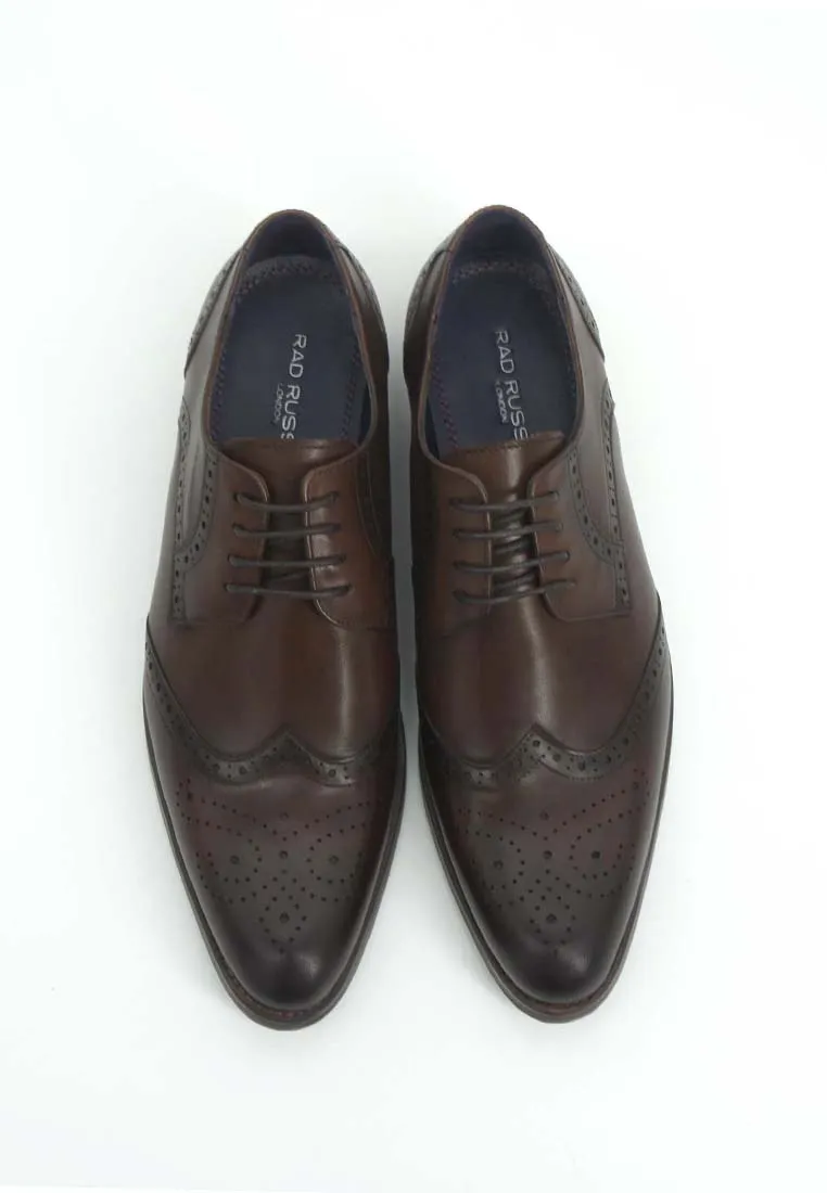 Rad Russel Lace-up Derbies with Wingtips - Brown