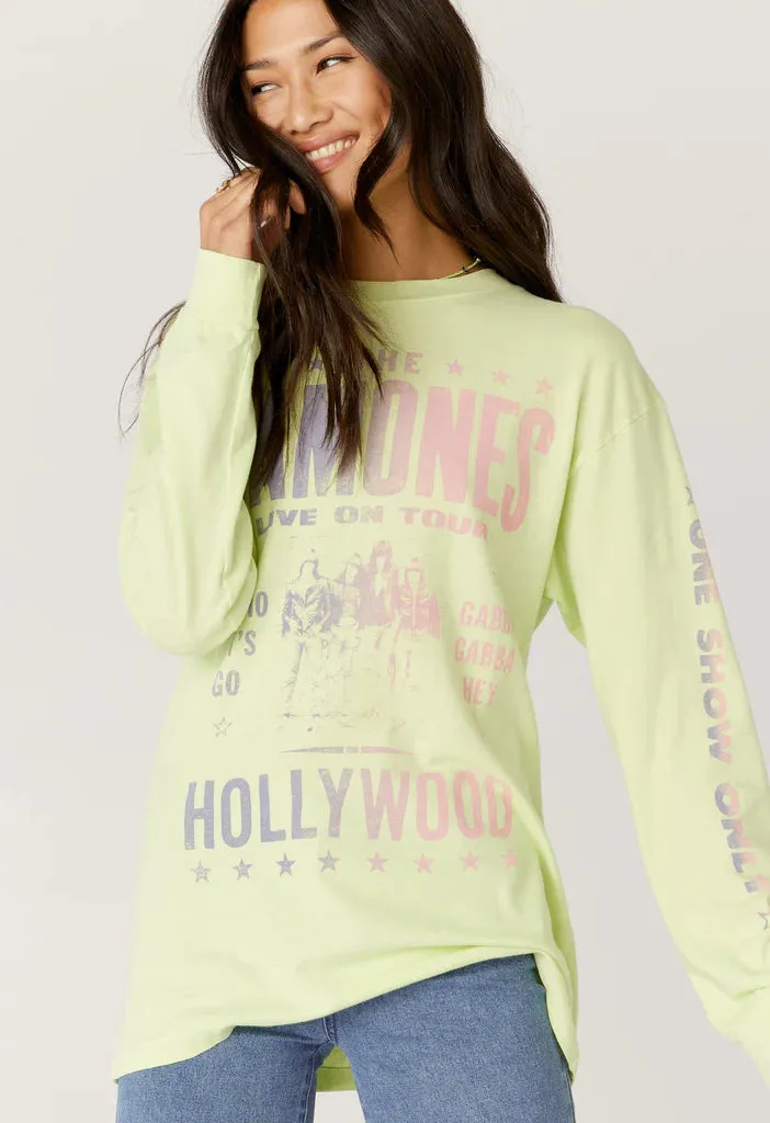 Ramones Hollywood Oversized Tee - Acid Yellow