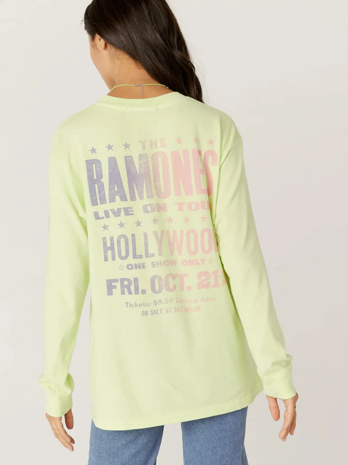 Ramones Hollywood Oversized Tee - Acid Yellow