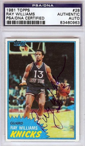 Ray Williams Autographed 1981 Topps Card #28 New York Knicks PSA/DNA #83460963