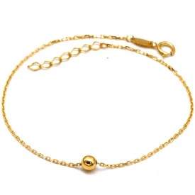 Real Gold 3 MM Ball Adjustable Size Bracelet 3140 BR1611