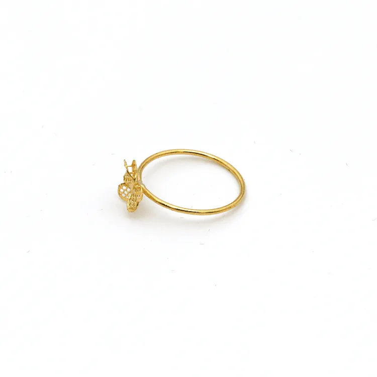 Real Gold Flower Ring 0341 (Size 3.5) R1770