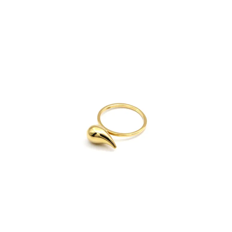 Real Gold Plain Teardrop Ring (Size 6.5) - Model 5119 R2572