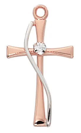 Rose-Gold over Sterling Cross Boxed - JR9205