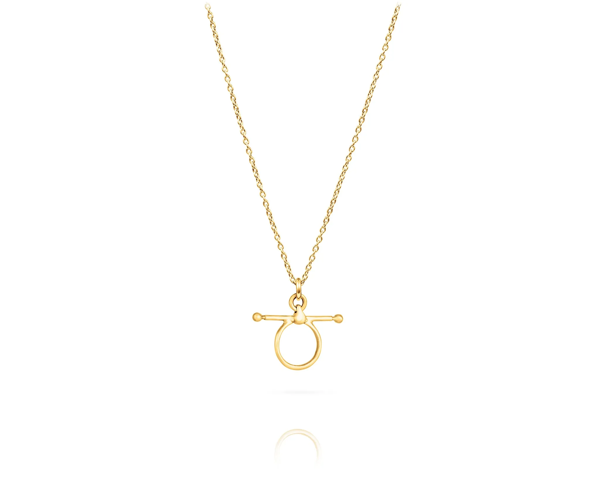 Small Fulmer Bit Charm Necklace | Gold