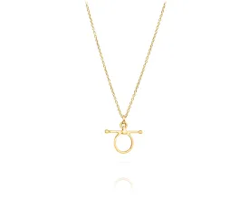 Small Fulmer Bit Charm Necklace | Gold