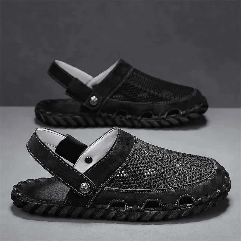 TEEK - Mens Mesh Front Outdoor Leather Sandals