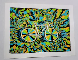 Trippy Bike Silkscreen Print by Nate Duval