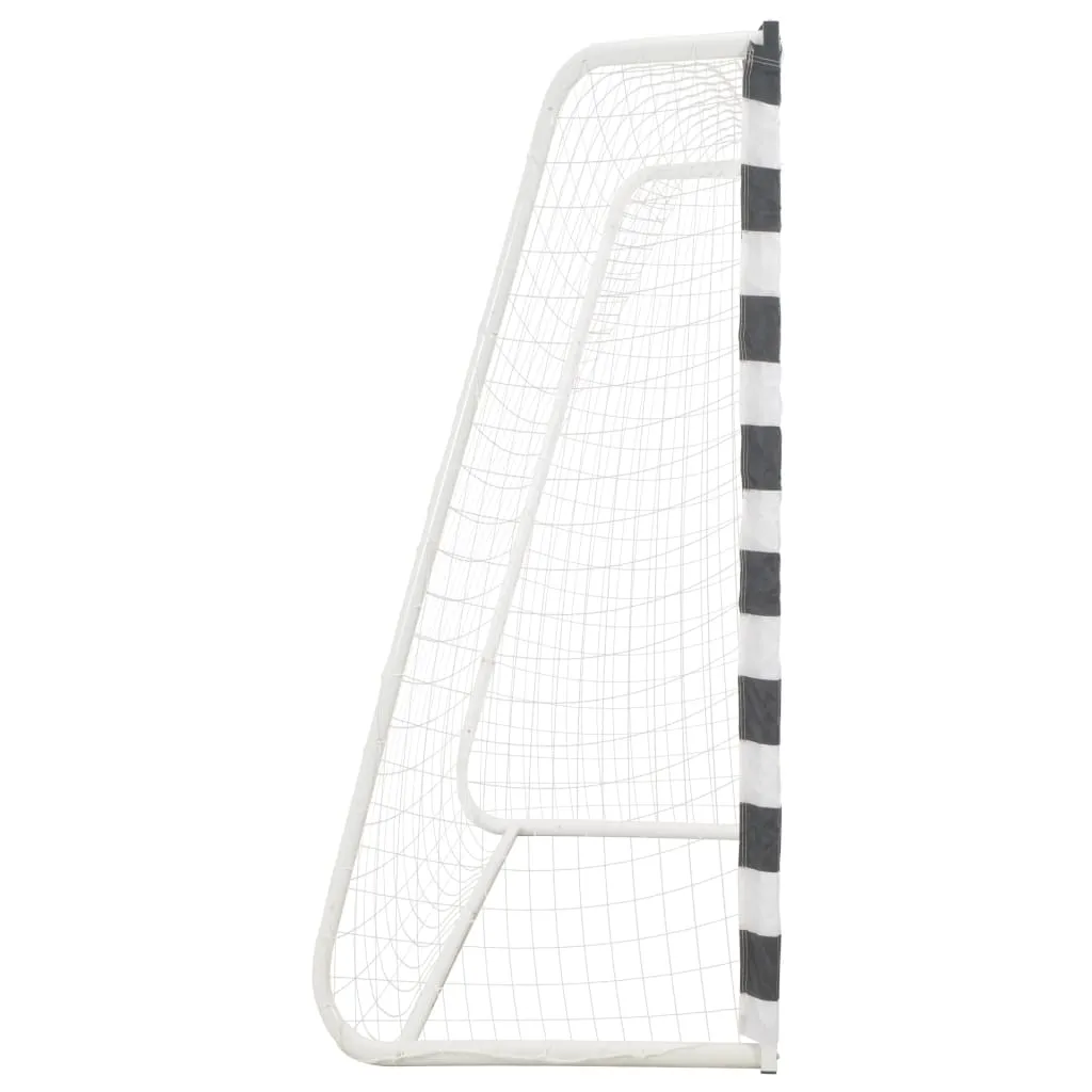 vidaXL Soccer Goal Training Soccer Net Practice Net Metal Black and White