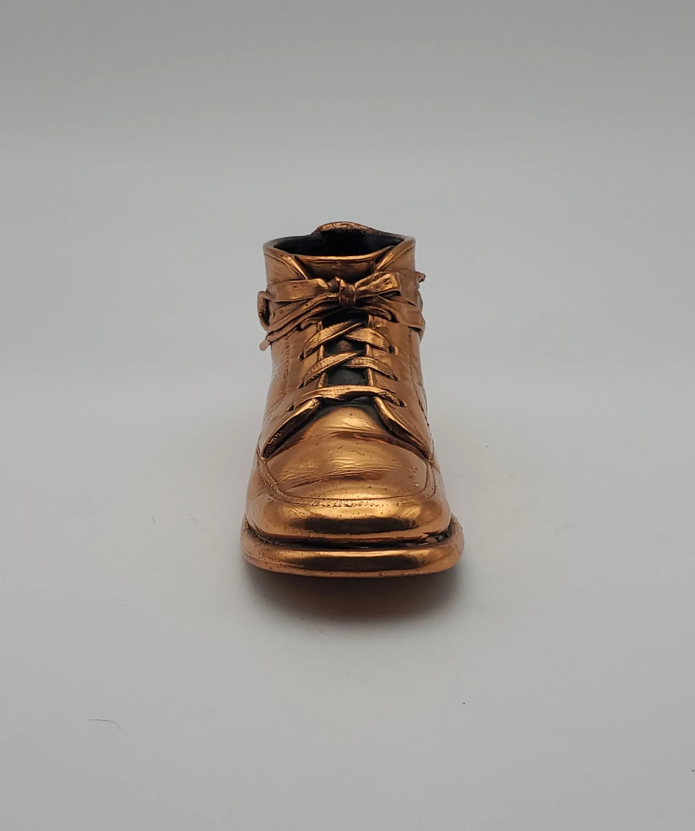 Vintage Copper Tone Metal Baby Shoe