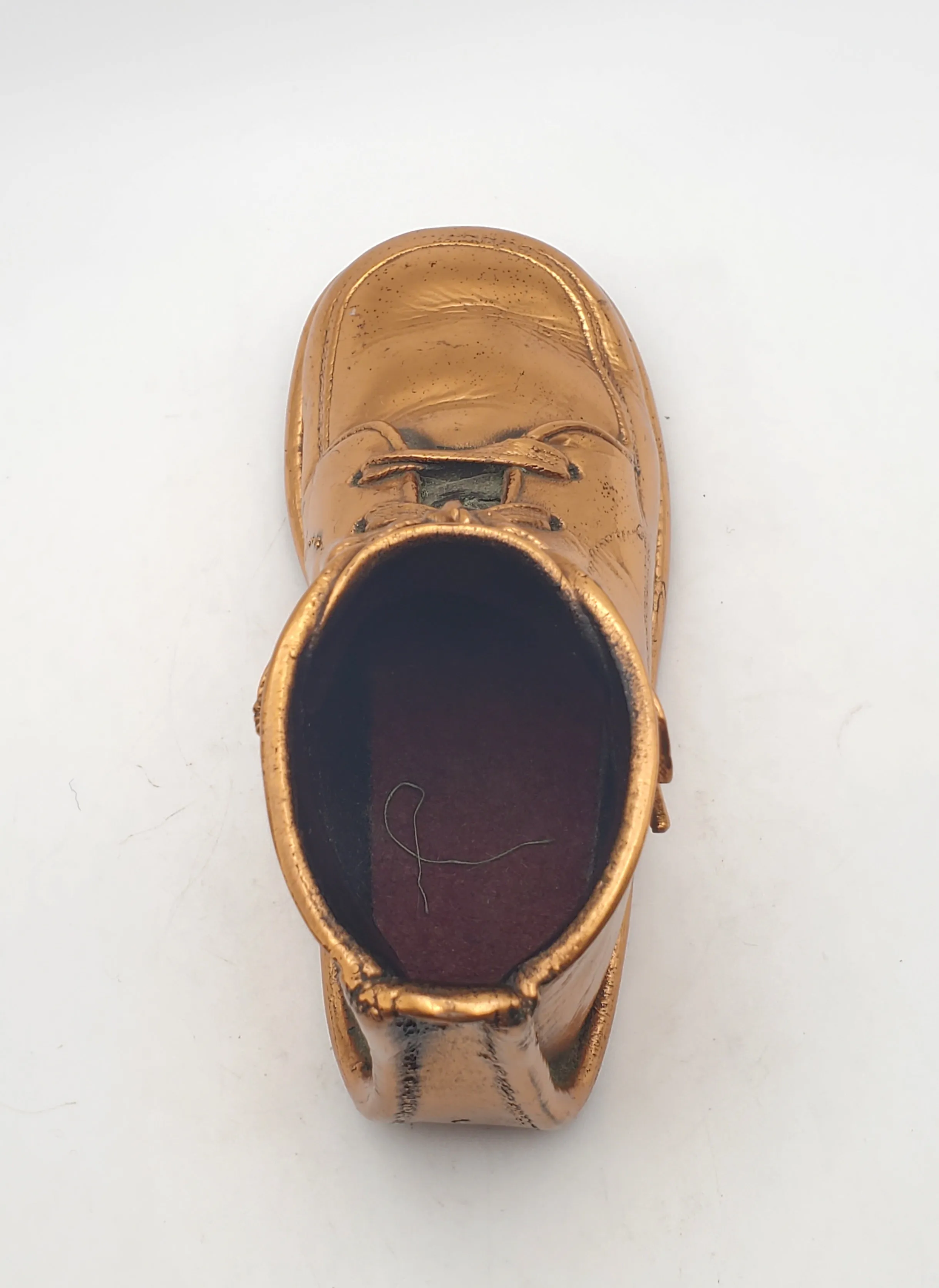 Vintage Copper Tone Metal Baby Shoe